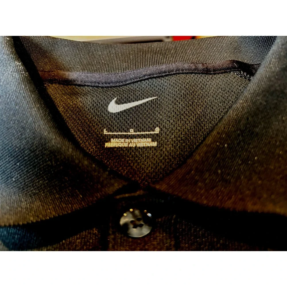 Nike Dri Fit Golf Polo Shirt Mens Size L Black Short Sleeves Company Logo Casual - Picture 5 of 11